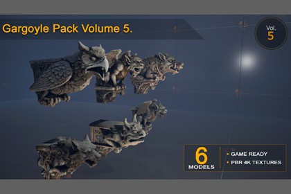 Gargoyle Pack Volume 5— 6 Game-Ready Gargoyle Models