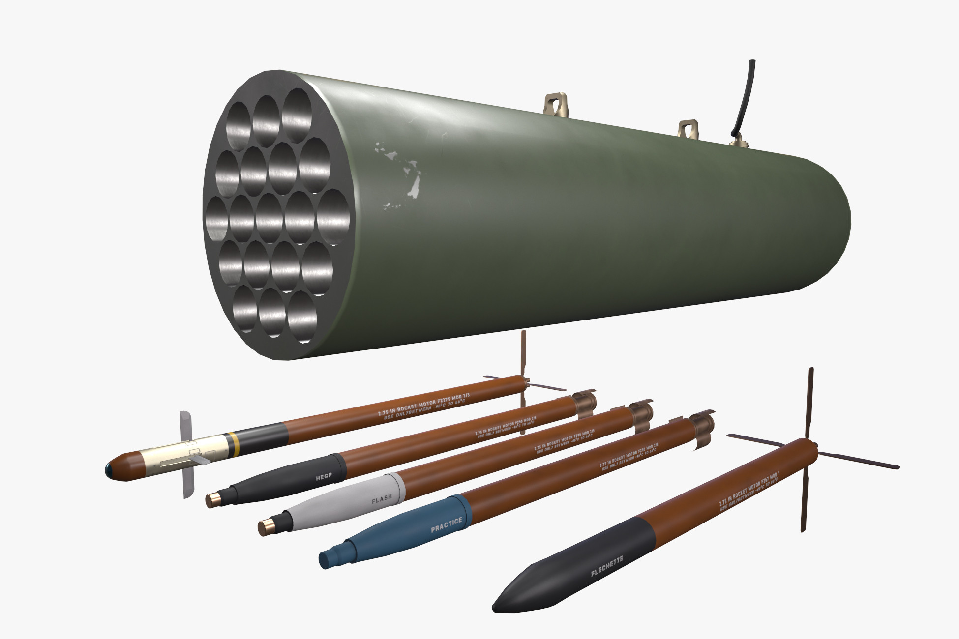 Rocket Launcher FZ207 With Missiles | 3D Weapons | Unity Asset Store