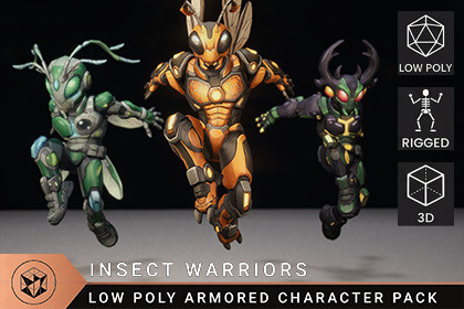 Insect Warriors — Low Poly Armored Character Pack