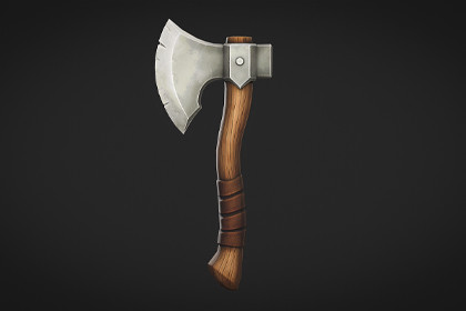 Metal Axe - Game Ready Weapon