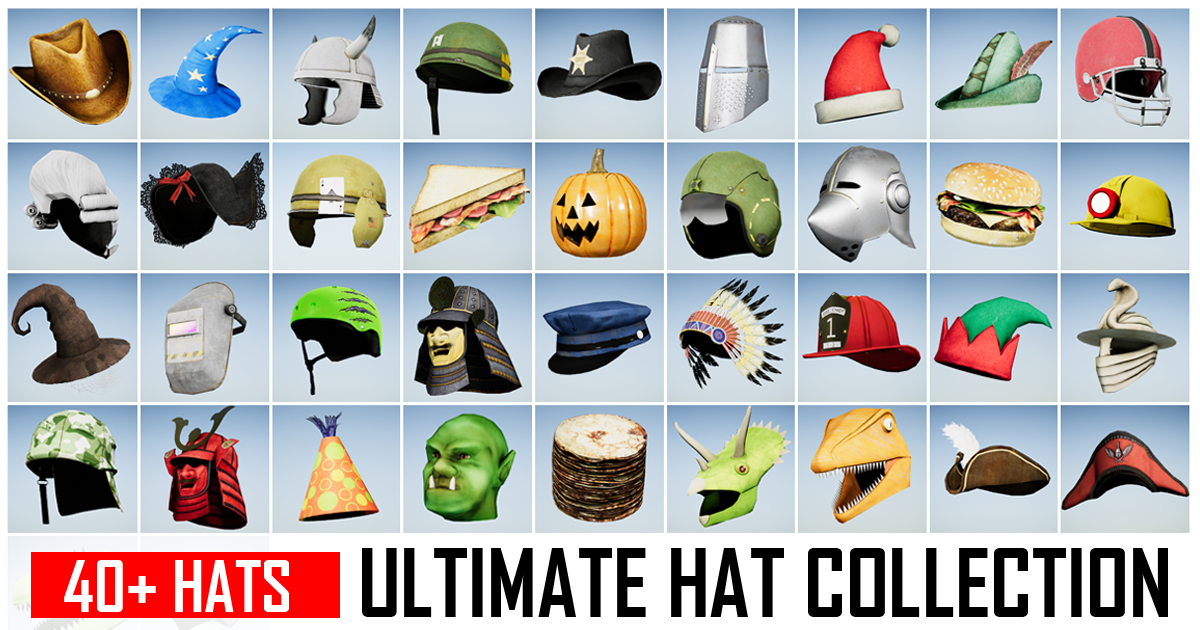 Ultimate Hat Collection (uHATS) | 3D Clothing | Unity Asset Store