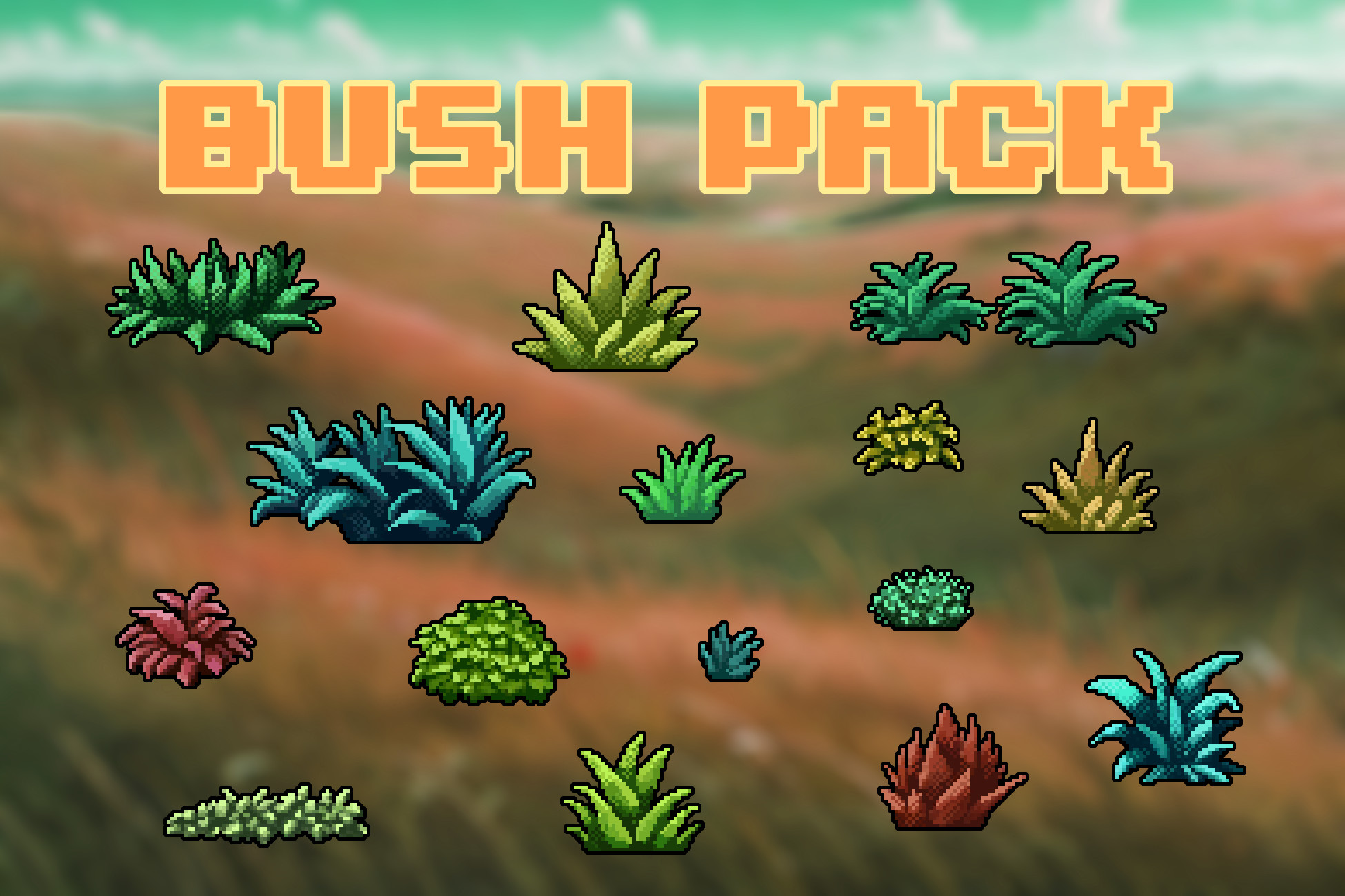 Pixel Art Bush Pack | 2D Environments | Unity Asset Store