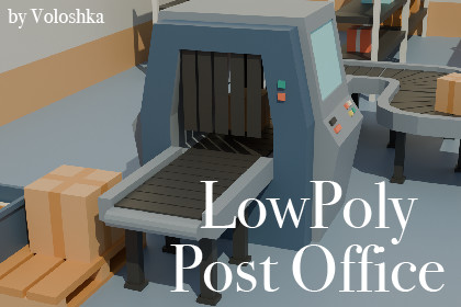 Modular Post Office & Sorting Center Low-Poly