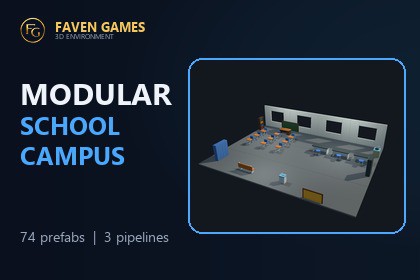 Modular School Campus - Stylized Environment Kit