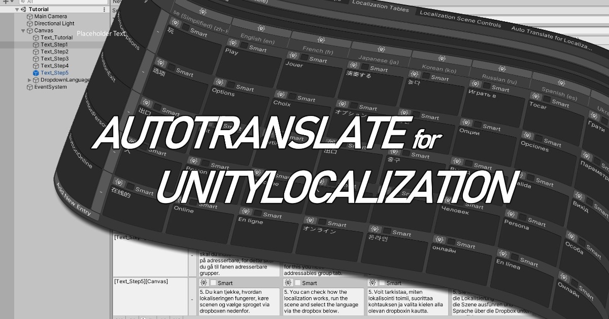 Auto Translate for Unity Localization Localization Unity Asset Store