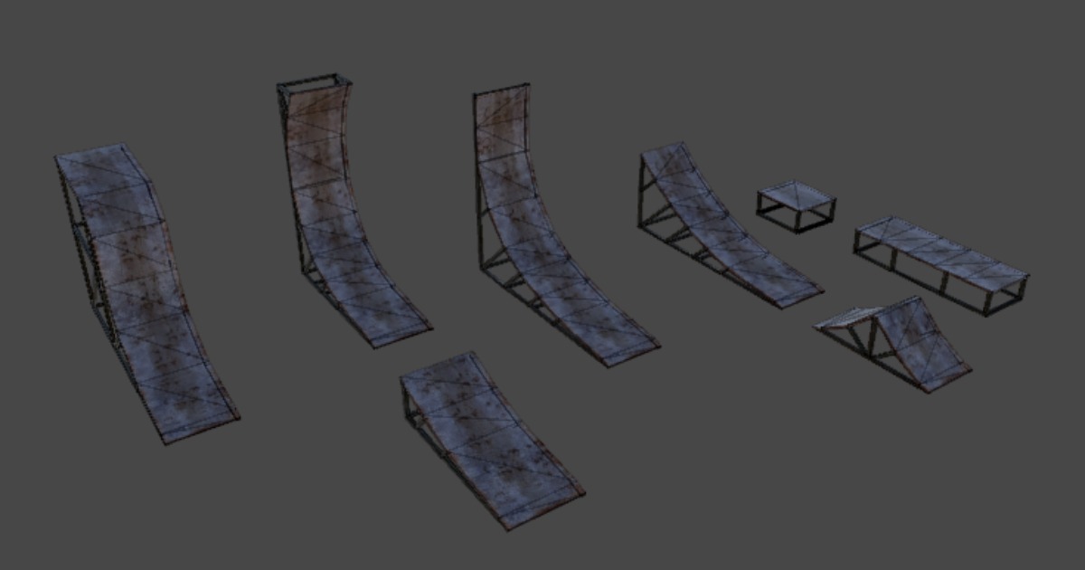Unity Shadow Ramps Textures 3D ramp springboard metal Pack | 3D Environments | Unity Asset Store
