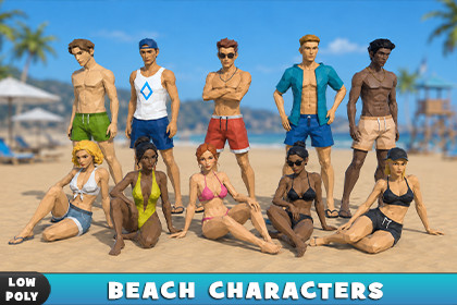 LowPoly Beach Characters