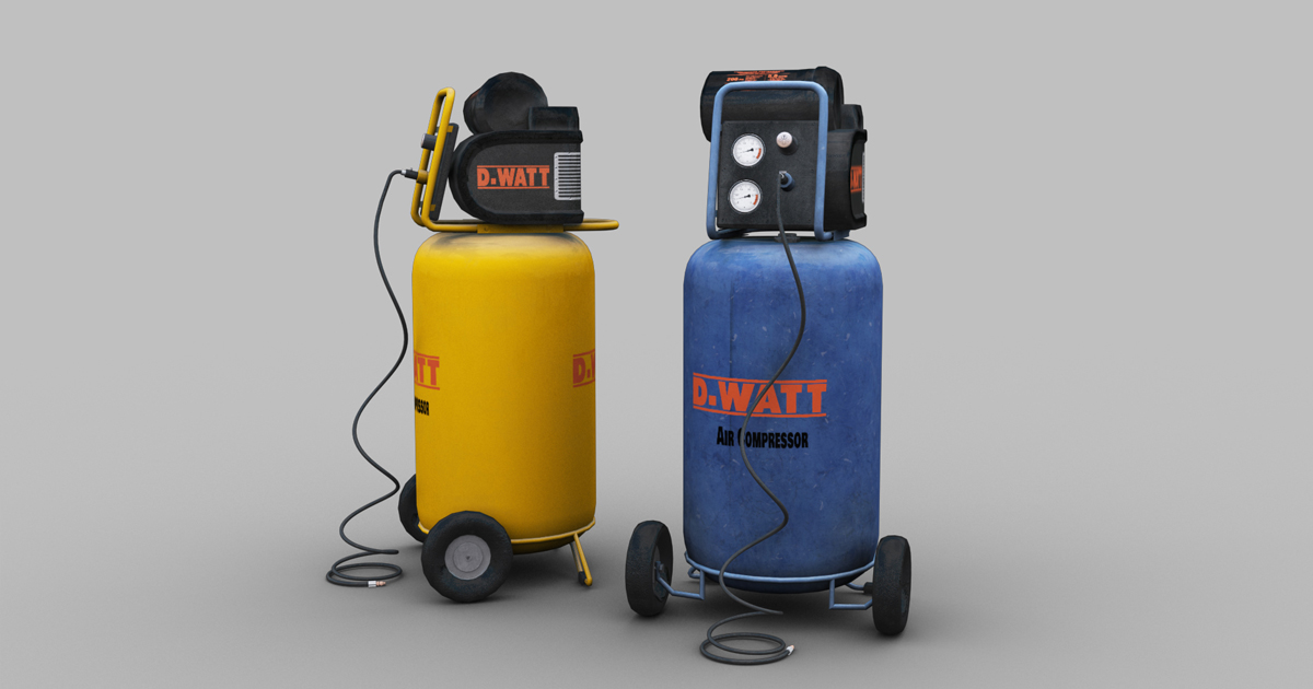 Air Compressor Lowpoly | 3D Industrial | Unity Asset Store