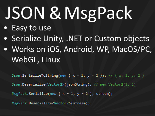 Json & MessagePack Serialization | Network | Unity Asset Store