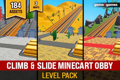 Climb & Slide Minecart Obby Levels Pack