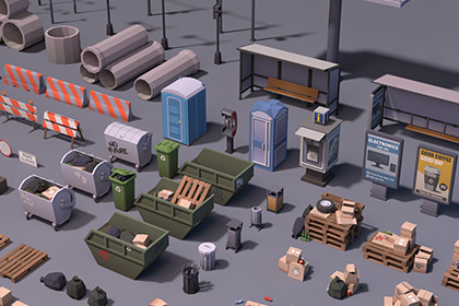 Modern City Props Pack (Stylized) – BoznaWhat