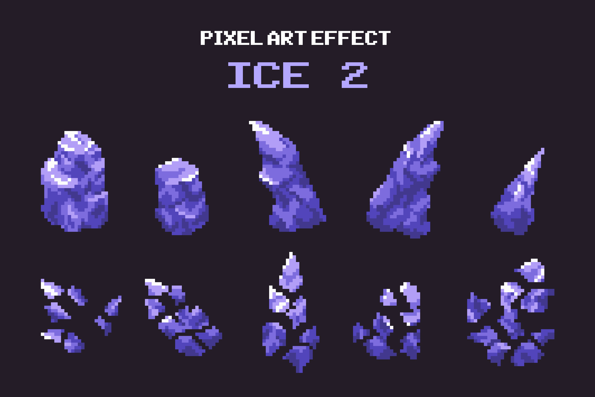 2d Ice Design Ice 2 - Pixel Art Effect | 2D Textures & Materials | Unity Asset Store