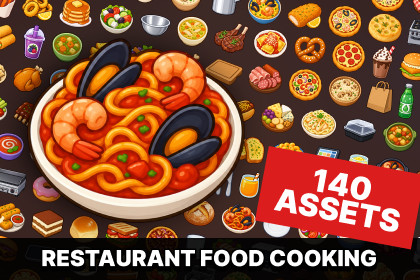 Restaurant Food Cooking Kitchen Cafe Fast Food Meal Icons Pack