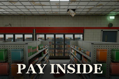 PAY INSIDE - Stylized Night-Shift Gas Station (Modular Horror Environment)