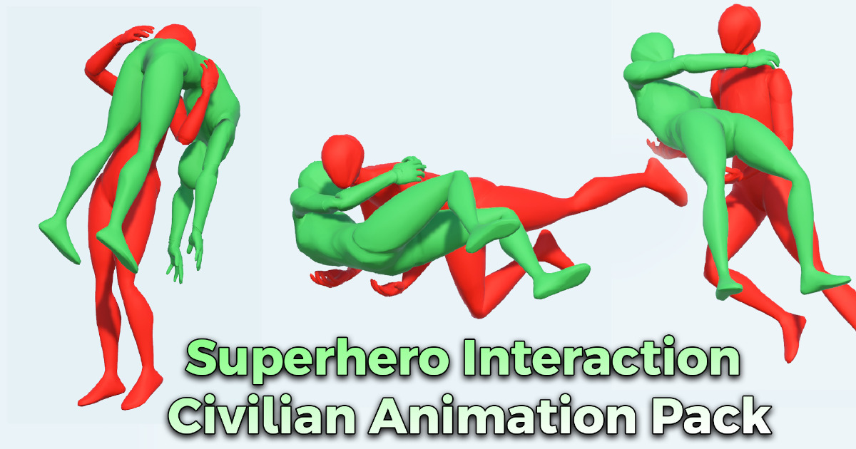 Superhero Animation Examples Superhero Interaction Civilian Animation Pack | 3D Animations | Unity ...