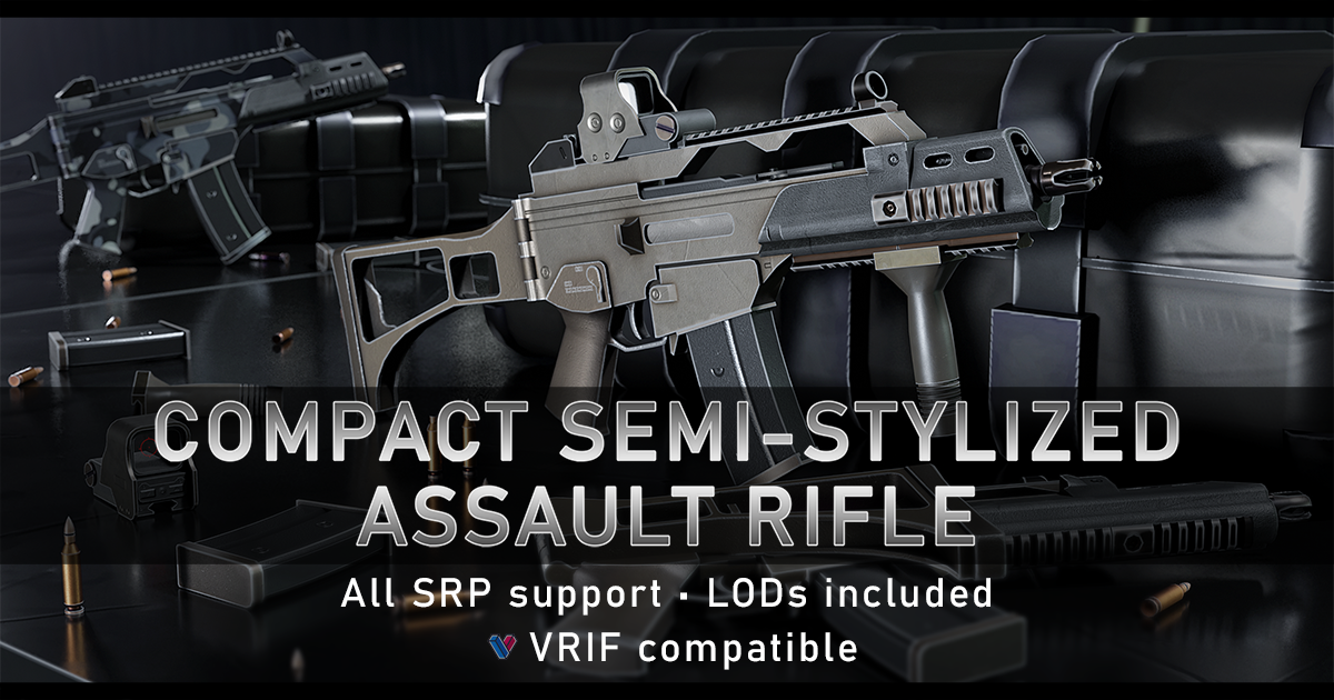 Compact Semi-Stylized Assault Rifle | 3D Weapons | Unity Asset Store