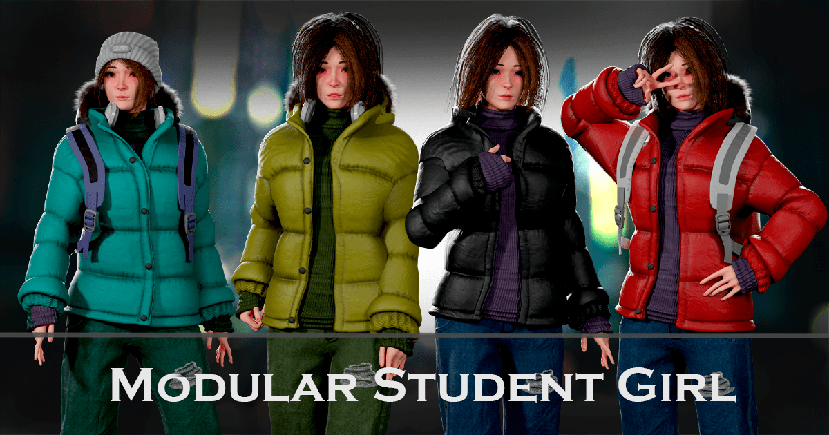 Girls Vector Unity Urban Student Girl – Casual Winter Character | Characters | Unity Asset ...
