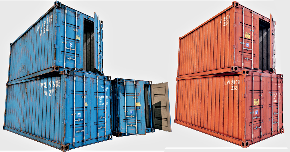 Enterable Shipping Containers - PBR | 3D Exterior | Unity Asset Store