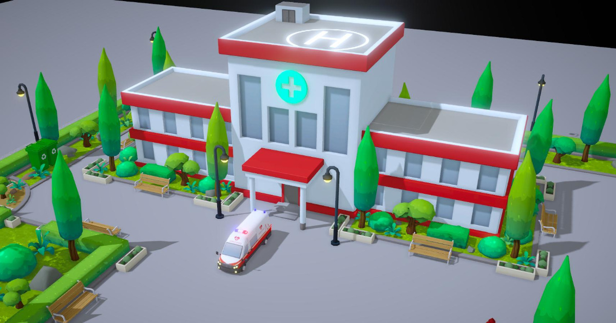 WOC City Building Hospital Lite Pack | 3D 도시 | Unity Asset Store