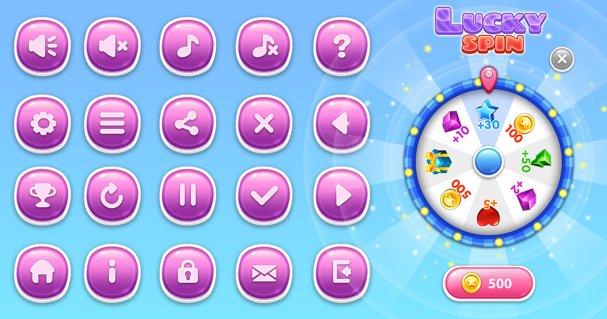 VIASS_Candy Gui Kit _Part1 | 2D Icons | Unity Asset Store