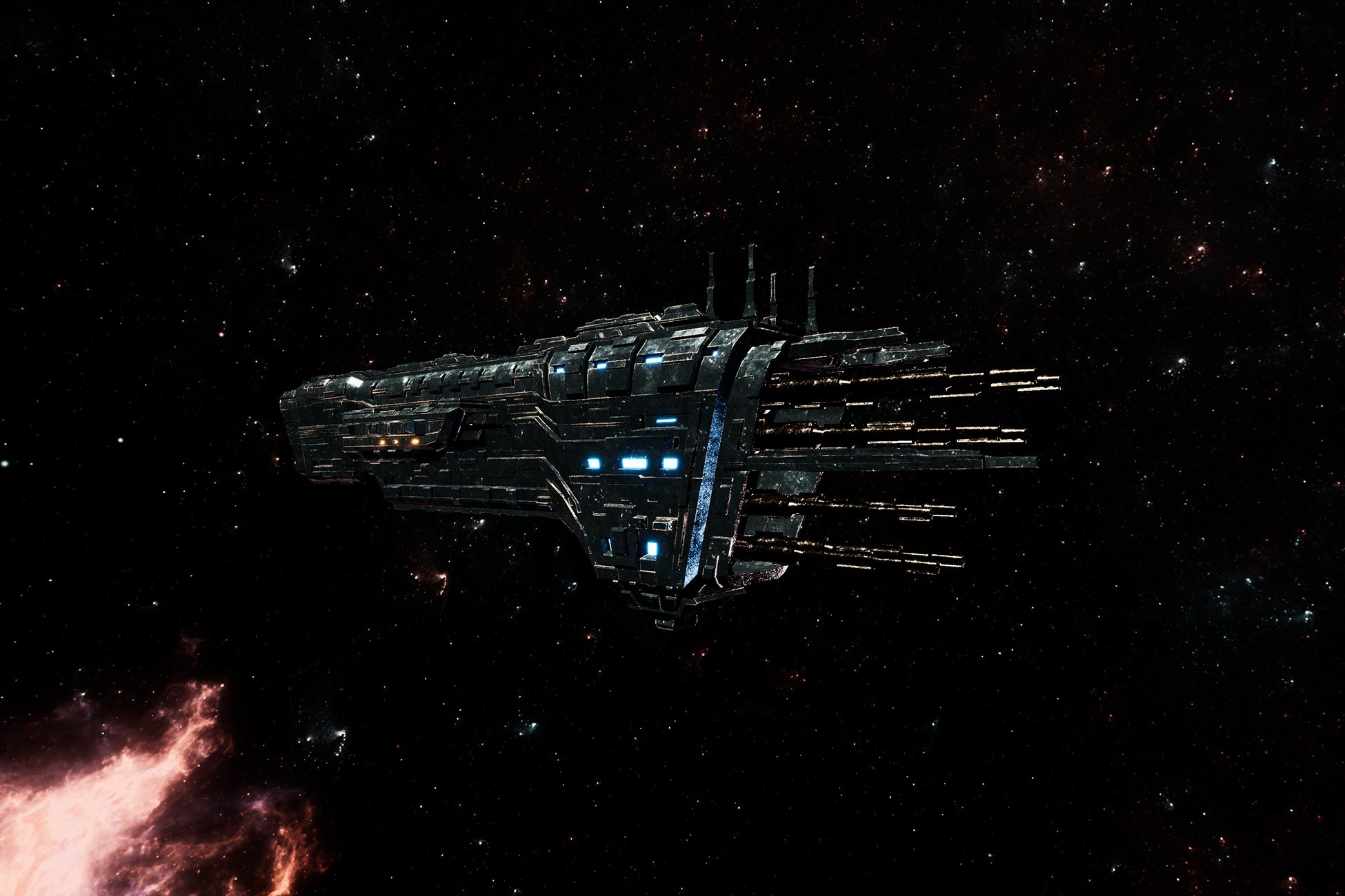 Sci-Fi Heavy Industrial Starship