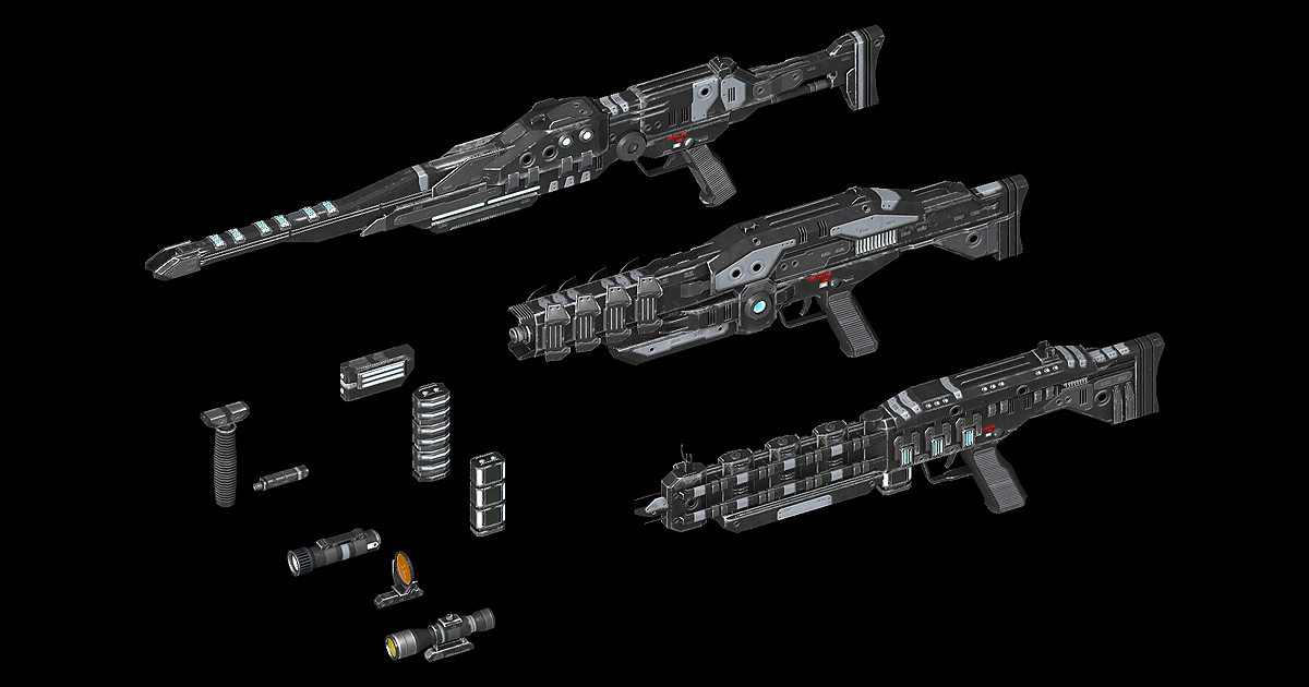 Scifi Energy Rifles | 3D 枪支 | Unity Asset Store