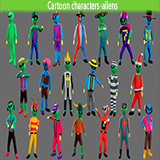 Cartoon characters-aliens