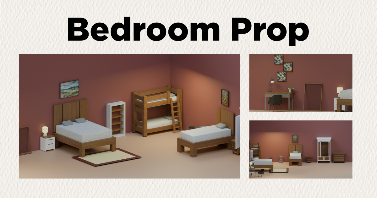 Stylized Bedroom Props Pack | 3D Environments | Unity Asset Store