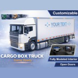 Cargo Box Truck 3D Model – Game Ready Interior, Openable Doors & Custom Branding