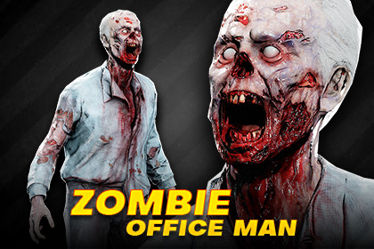 Zombie Office Man - HD PBR Rigged Character