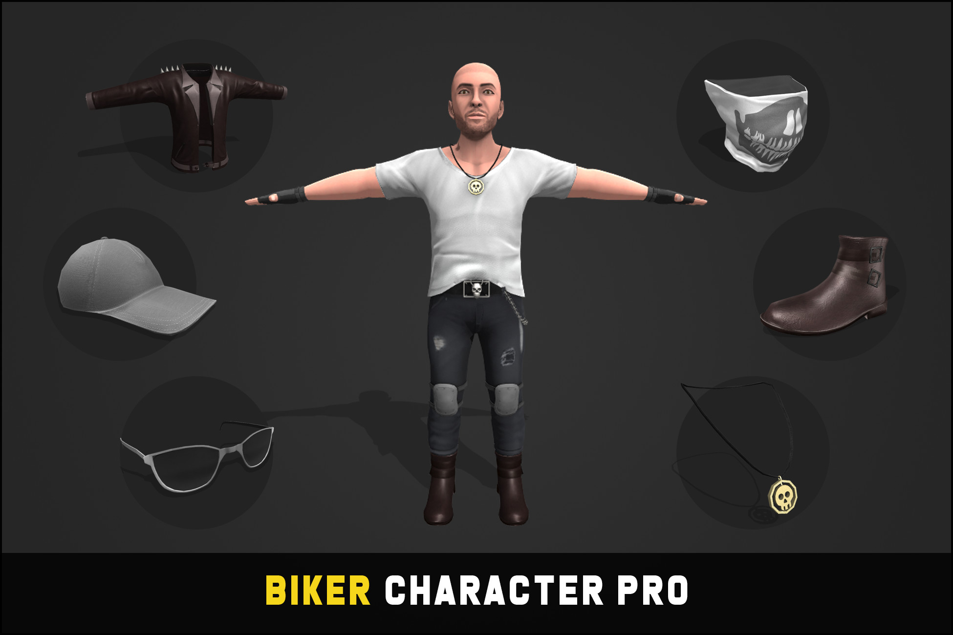 Biker Character Pro 3D Characters Unity Asset Store