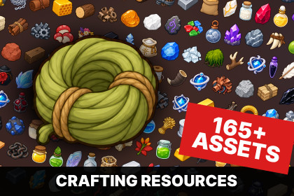 Crafting Resources Ores Crystals Herbs Monster Materials Icons Pack