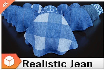 Realistic Jean Fabric Materials - Customizable 4K PBR Shader Bundle Vol.01