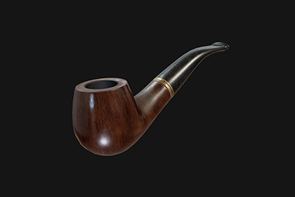 Classic Tobacco Pipe 3D Model Game-Ready