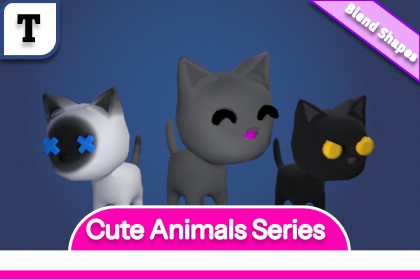 Cute Low Poly Animated Cats Pack