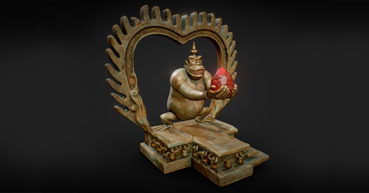 Monkey statue forbidden treasure 3D Props Unity Asset Store