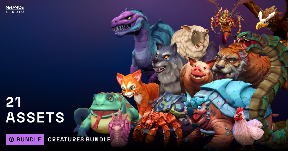 Unity Creatures Stylized Fantasy Creatures Bundle | 3D 动物 | Unity Asset Store