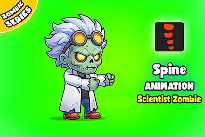 Scientist Zombie - 2D Animated Character (Spine)