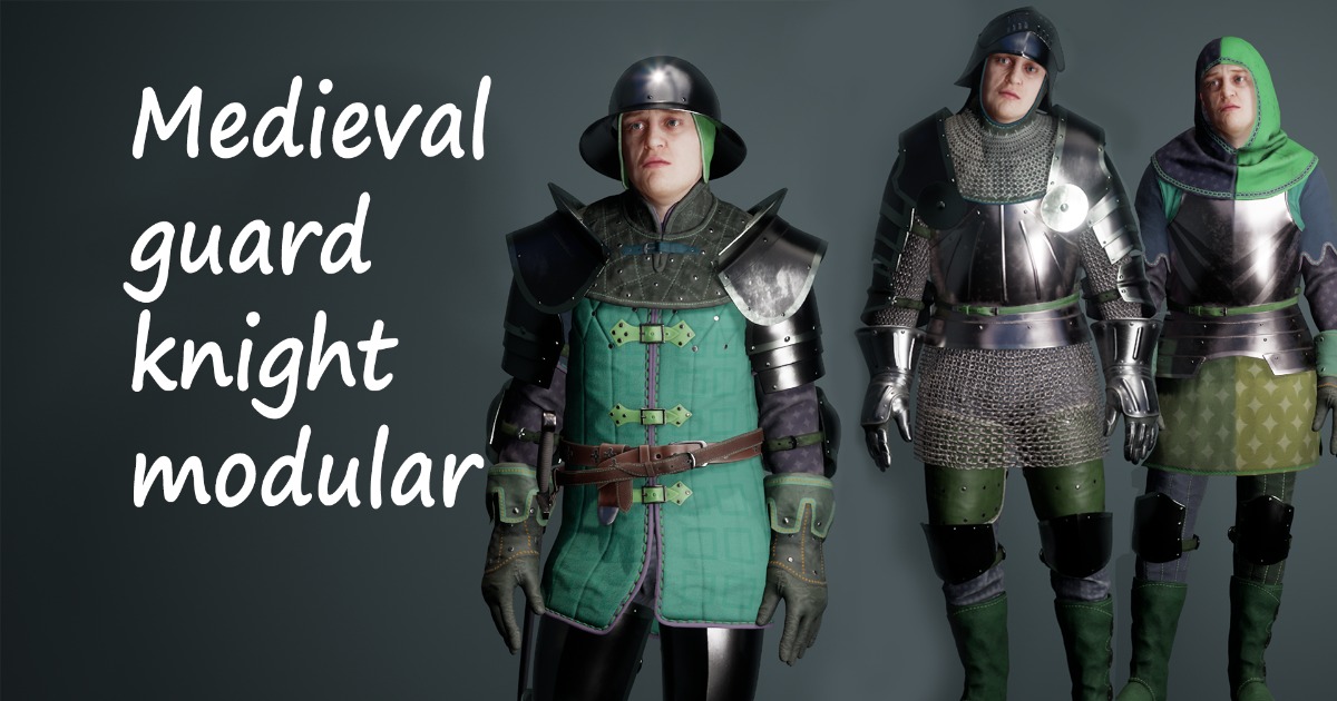 MedievalGuardKnightModular | 3D Humanoids | Unity Asset Store