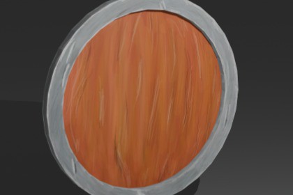Low poly 3D wooden shield pack