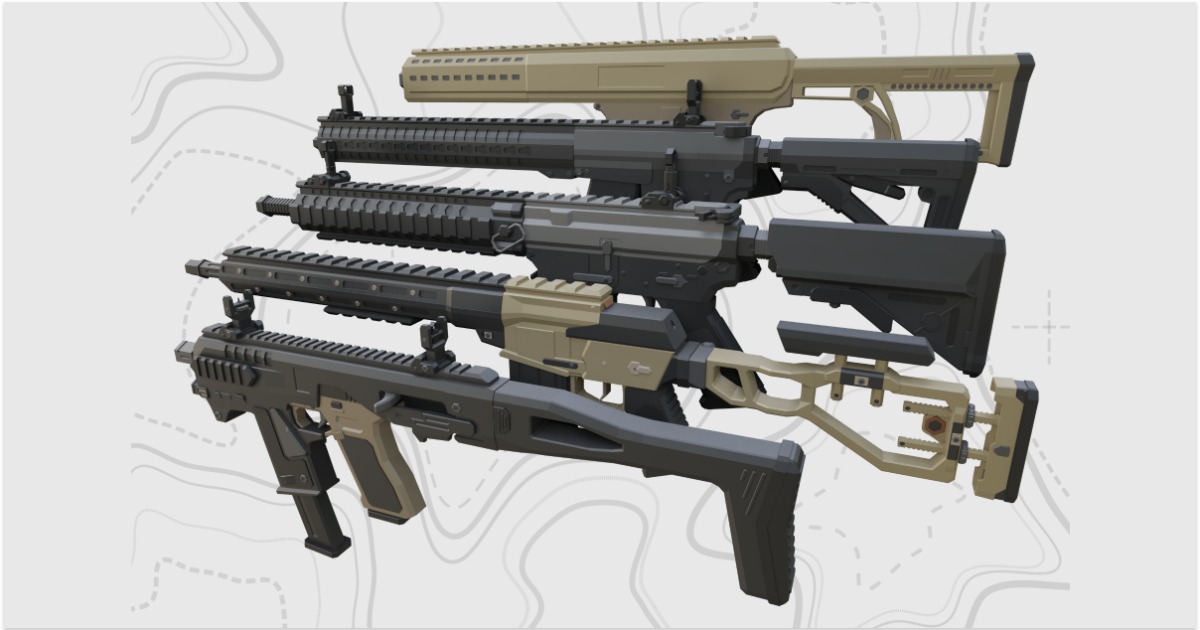 Low Poly Weapon Series 4 QW 1 | 3D Guns | Unity Asset Store