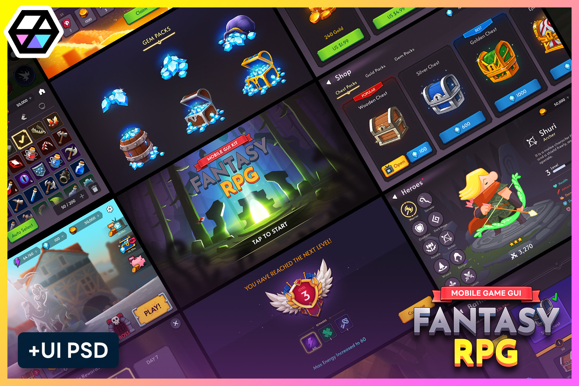 GUI Pro - Fantasy RPG(+PSD)