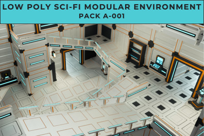 Low Poly Sci-Fi Modular Environment Pack A-001