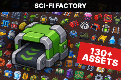 Sci-Fi Factory Automation Robotics Energy Military Logistics Icons Pack