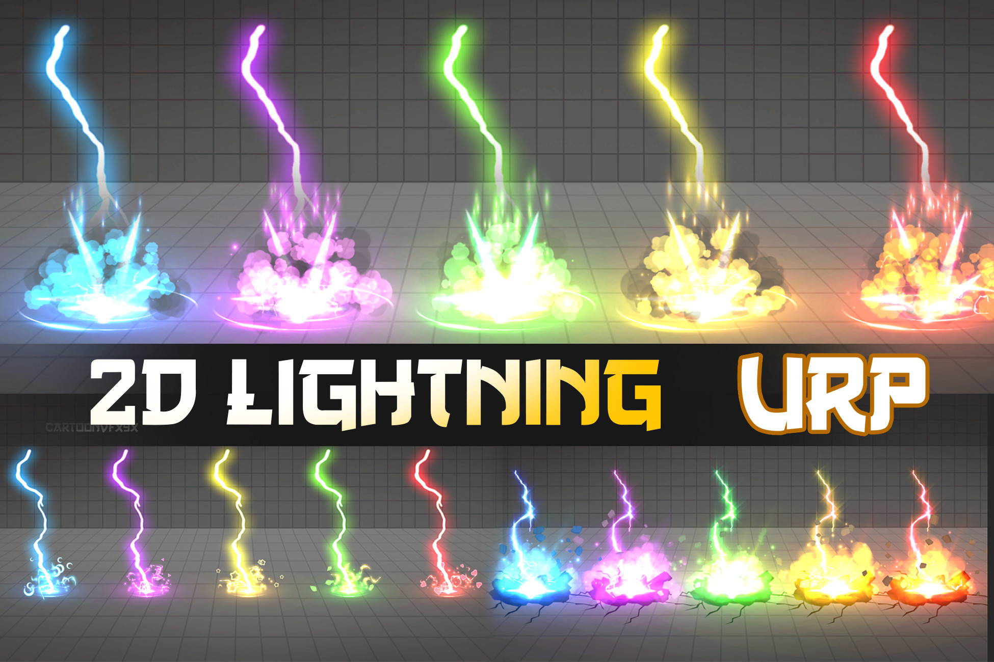 Stylized Lightning VFX URP 2D | Fire & Explosions | Unity Asset Store