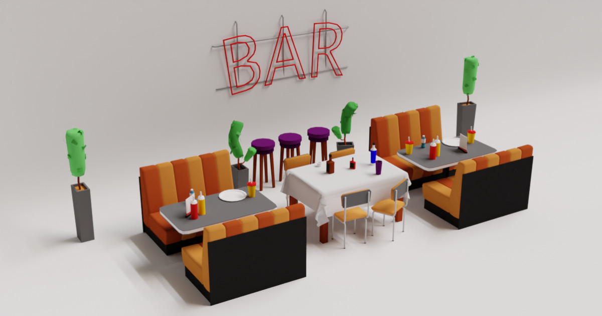 Bar Asset Unity Simple - Diner/Bar Assets | 3D Props | Unity Asset Store