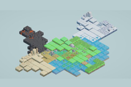 80+ 3D Isometric Tileset - Cartoon Tiles