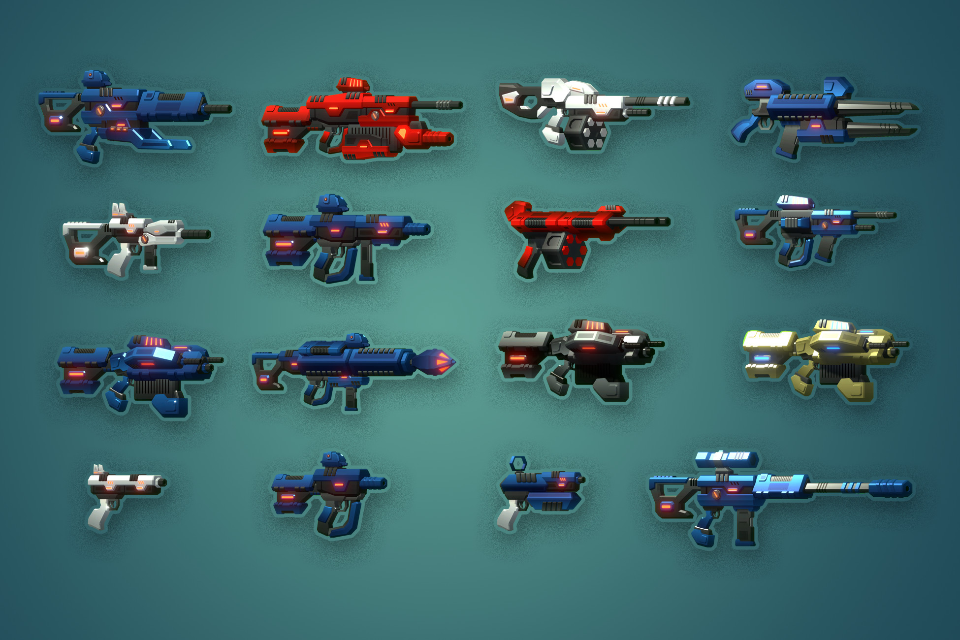 Low Poly Modular SciFi Weapons 3D, image 1