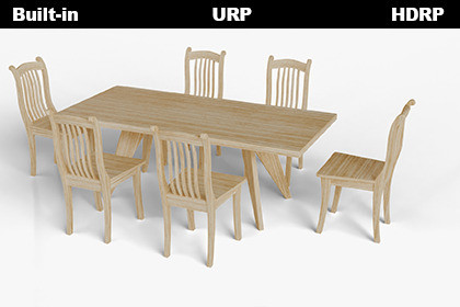 Light Wooden Dining Table Set 3d Model