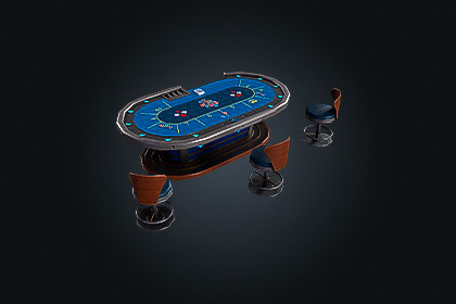 Blackjack Table V2 Casino Gambling | Game Ready PBR | Built-In & URP Compatible